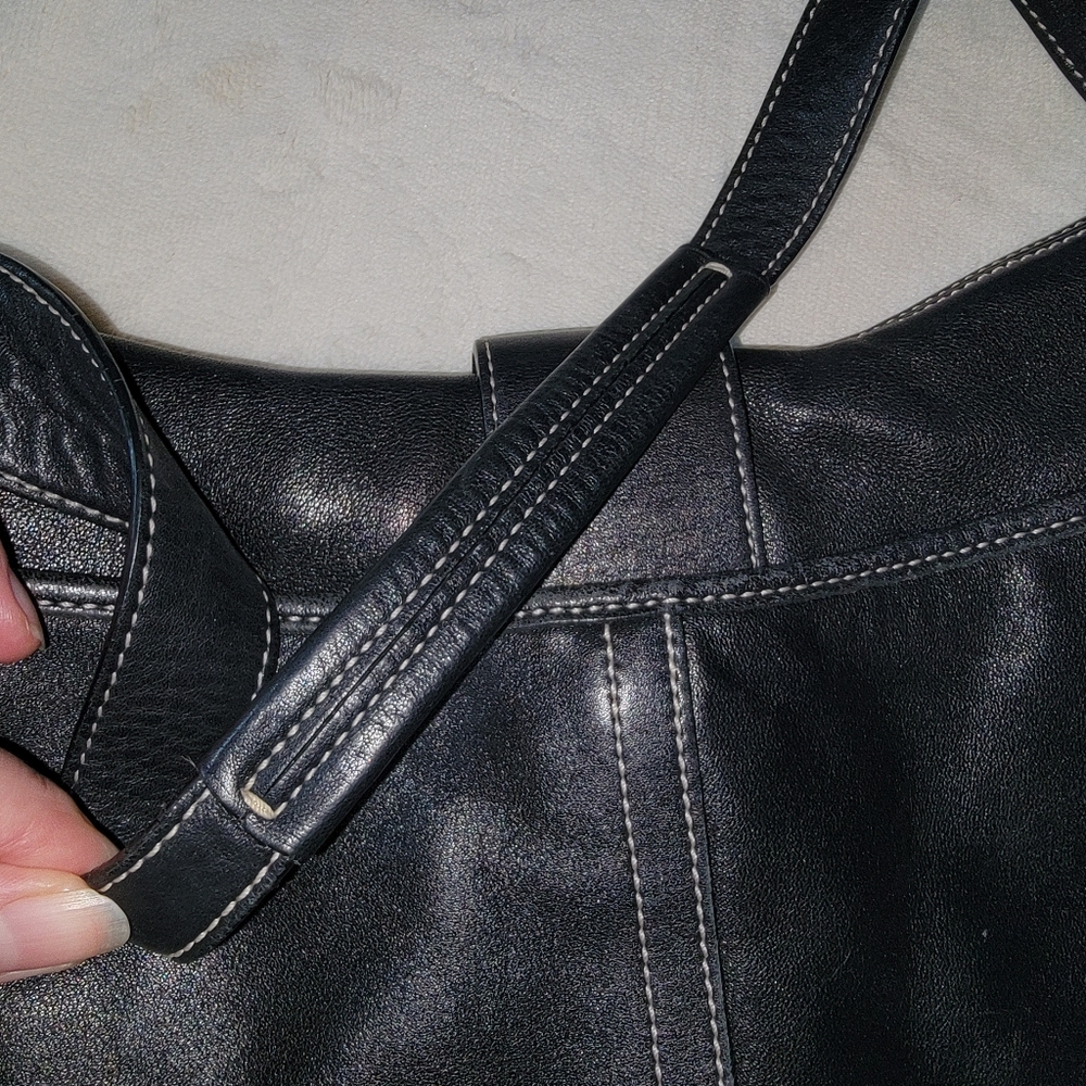 Coach Vintage Soho Black Leather Flap Buckle Medium Bag 06 Y2K 9248 Hobo Purse - Picture 6 of 16